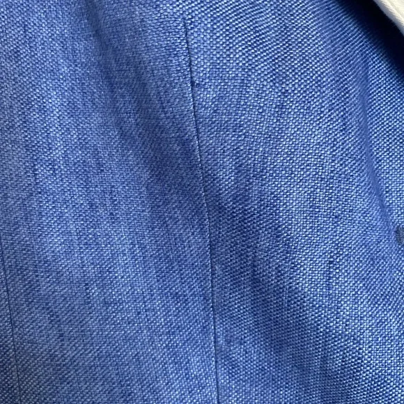 Curling Collection Blue and White Blazer with Tailored Fit & Nautical Touch - 36 - Picture 3 of 9
